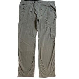 Prana Zion Mens Relaxed Fit Cargo Hiking Outdoor Stretch Pants Gray Size 38x32